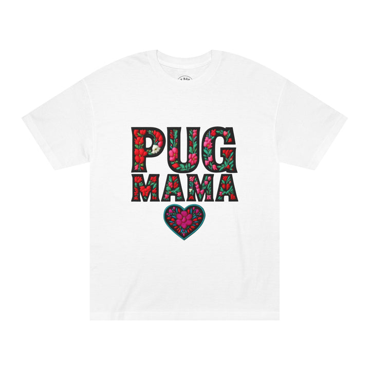 Pug Mama Floral Unisex Classic Tee, Pet Lover Shirt, Dog Mom Gift, Cute Pet Apparel, Mother's Day, Dog Lover Tee, Casual Wear