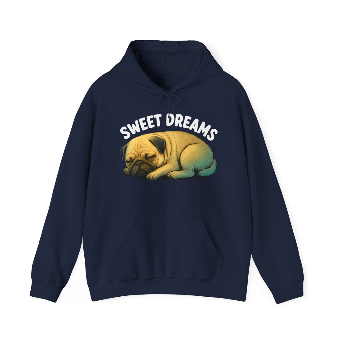 Cozy Pug Hoodie with 'Sweet Dreams' Design