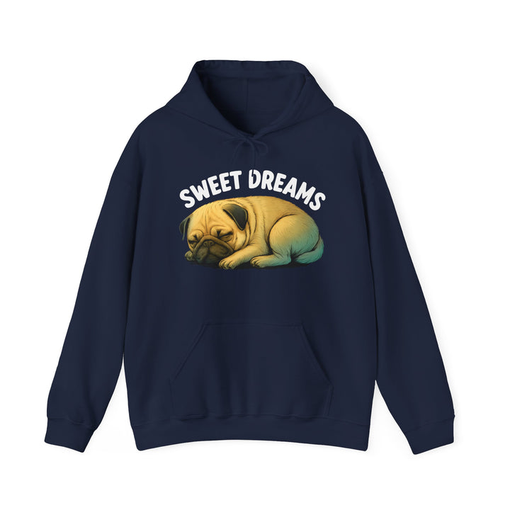 Cozy Pug Hoodie with 'Sweet Dreams' Design